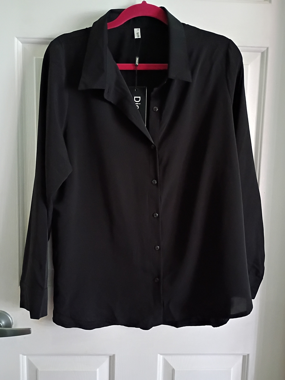 Black Button-Up Blouse - Classic Long Sleeve